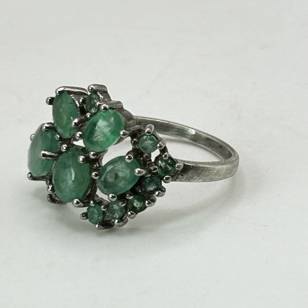 Sterling Silver Emerald Ring - Size 9 - image 3